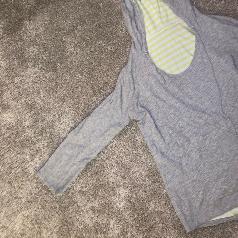 Yellow Striped & Gray Hoodie size S - Picture 7 of 8